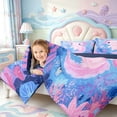thumbnail image 3 of Manfei Pink Axolotl King Size Comforter Sets,Ocean Aniaml Salamander Comforters King Size,Navy Blue Reversible,3 Pieces,1 Comforter and 2 Pillowcases, 3 of 7