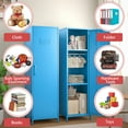 thumbnail image 6 of 1 Door 51.3" Metal Locker Storage Cabinet Steel  Wardrobe Changing Room Locker Cabinet Box with 2 Adjustable Shelves Steel Locker File Cabinet Organizer for School Gym Home Office, 6 of 6