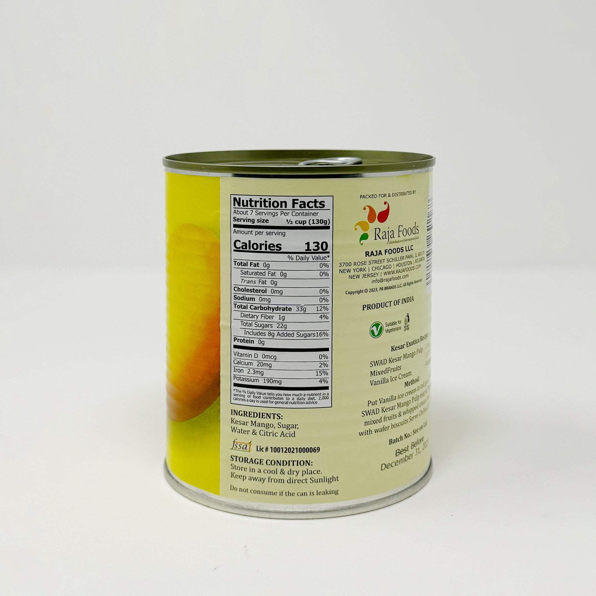Raja Foods Swad  Mango Pulp, 30 oz