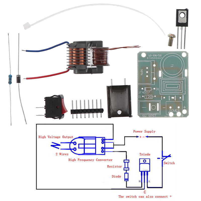 15KV High Voltage Inverter Generator Spark Arc Ignition Coil Module Tool DIY Kit 
