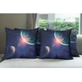 thumbnail image 6 of Ambesonne Galaxy Throw Pillow Cover 4 Pack, Outer Space Mars Planets, 24", Navy Blue Pink, 6 of 7