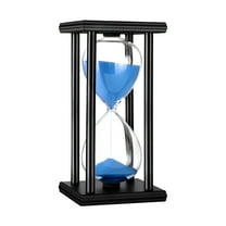 LAMIRO Hourglass Timer 30 Minutes Wood Sand Hourglass Clock for Creative Gifts Room Decor Office Kitchen Decor Birthday (30 min,Blue)