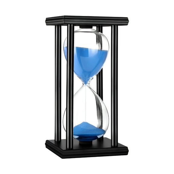 LAMIRO Hourglass Timer 30 Minutes Wood Sand Hourglass Clock for Creative Gifts Room Decor Office Kitchen Decor Birthday (30 min,Blue)