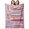thumbnail image 1 of LHSHID Long Distance Friendship Gifts for Women Friends Gifts for Best Friends Women Best Friend Birthday Gifts for Women Friendship Unique Christmas Birthday BFF Bestie Gifts Blanket 60"x80", 1 of 7