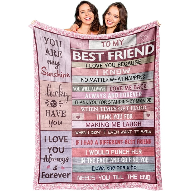 LHSHID Long Distance Friendship Gifts for Women Friends Gifts for Best Friends Women Best Friend Birthday Gifts for Women Friendship Unique Christmas Birthday BFF Bestie Gifts Blanket 60"x80"