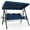 Marine, variante sur Costway Chaise Balançoire de Patio 3 Places avec Auvent Réglable Coussins Épaissis Oreiller Gris