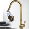 thumbnail image 2 of Antique Bronze Antique Brass Kitchen Faucet, Copper Single Hole Widespread Mixer Taps With Pull Out Sprayer-, 2 of 4