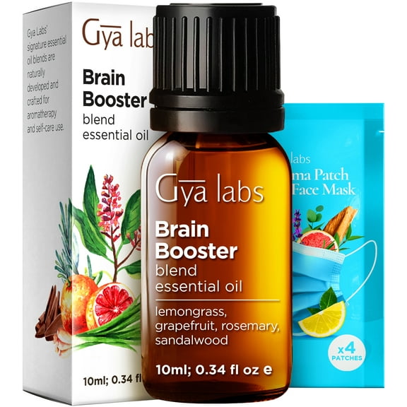 Gya Labs Brain Booster Essential Oil Blend - Grounding & Clarifying, 0.34 fl oz