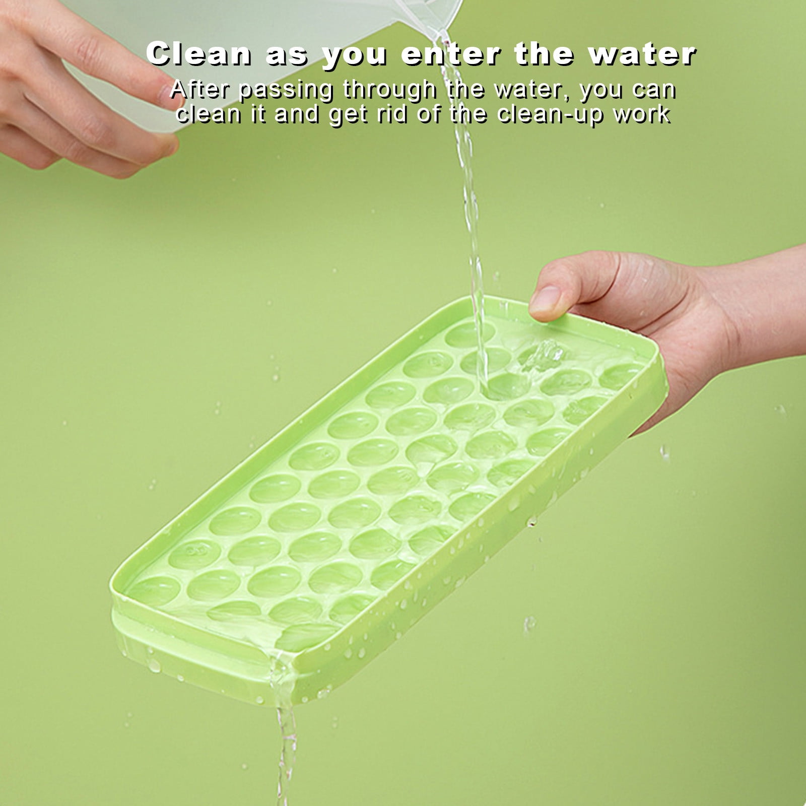 Ice Cube Tray with Lid and Bin, 79 Pcs Ice Cube Mold, Easy Release Ice Tray, Stackable Ice Storage Container Set