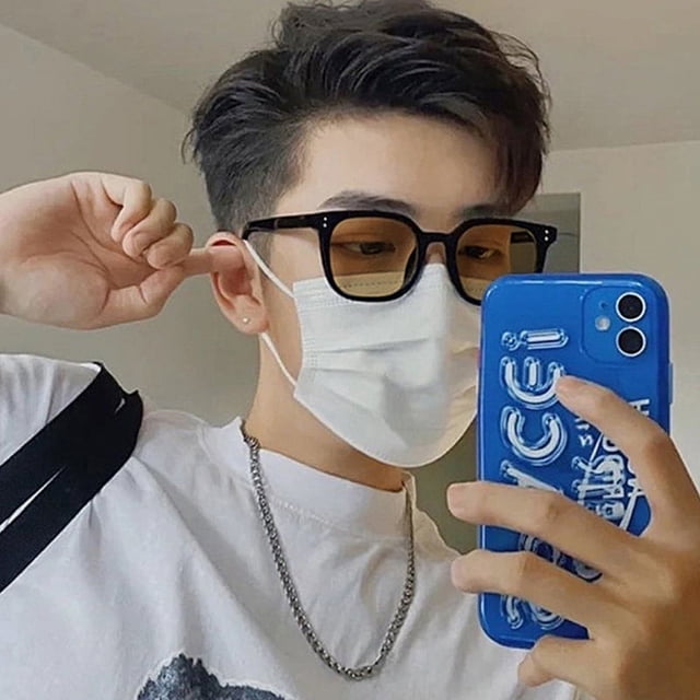 Gafas de sol para hombre con montura negra, gafas de sol tipo té, gafas de sol Sense de alta gama y modernas, anti-UV para conducir