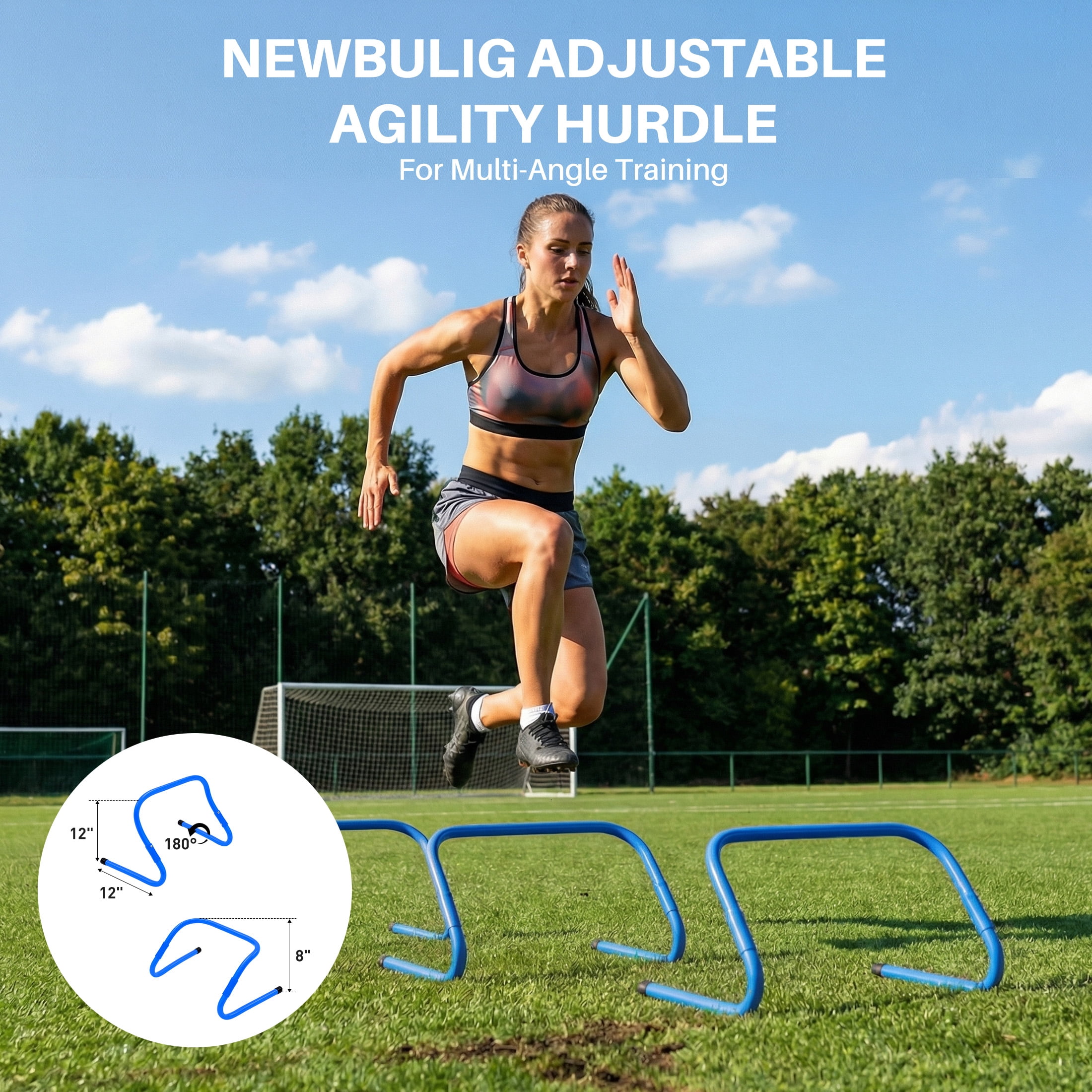 EDX Agility Ladder Speed Training Set - Adjustable Fitness Ladder for Footwork, Coordination & Agility Drills Indoor Outdoor, Blue
