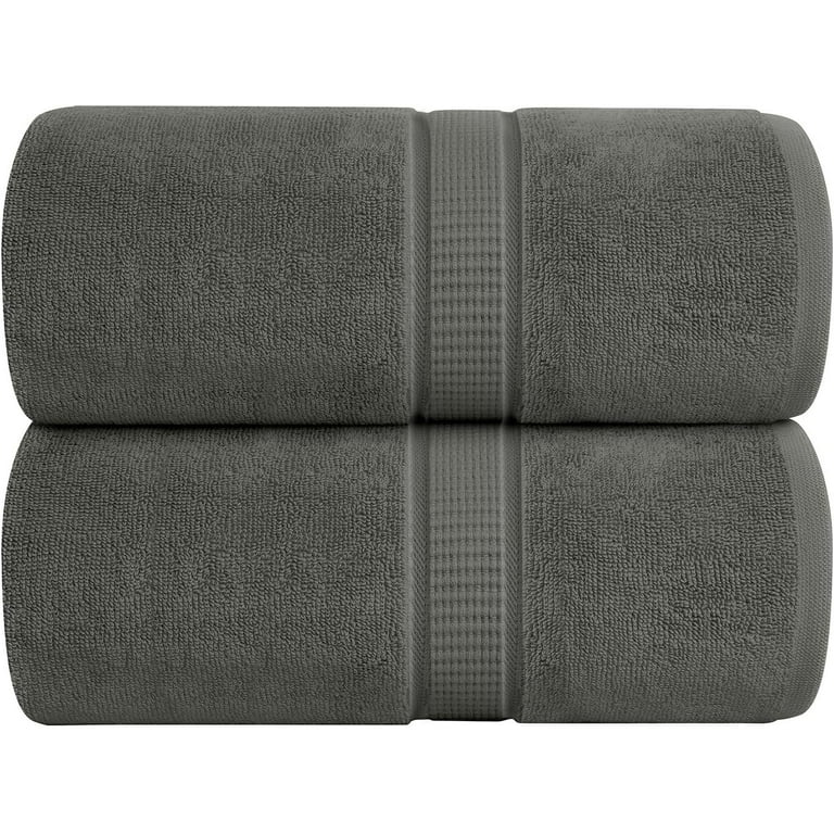 Oakias 2 Pack Luxury Bath Sheets Grey – 35 x 70 Inches – Highly Absorbent &  Soft 600 GSM Extra Large Bath Towels