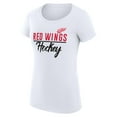 thumbnail image 2 of Women's G-III 4Her by Carl Banks White Detroit Red Wings Super-Slim Fit Lightweight Team Sport T-Shirt, 2 of 3