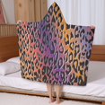 thumbnail image 5 of Purple and Orange Of Leopard Print Hooded Bath Towel，50"x30" for Ages 3 To 12 Kids, Quick Dry Lightweight Soft Microfiber Hood Beach Towel Cover Up for Kids, 5 of 7