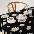 thumbnail image 2 of Odenmar Daisy Floral Round Tablecloth 60 Inch, Farmhouse Waterproof Table Cover, Rustic Flower Design for Dining Table, Kitchen, Party Indoor Outdoor, 2 of 7
