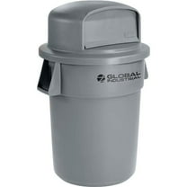 55 gal Plastic Trash Can with Dome Lid - Gray