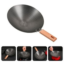 RENACLIPY Grey Iron Wok with Smooth Hard for Home Cooking and Stir Frying