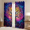 thumbnail image 2 of Castle Fairy Teens Tree Of Life Curtains Pack of 2 (42x84 Each),Exotic Style Curtains Blackout,Bohemian Theme Bedroom Curtains,Lightweight Room Decor, 2 of 6