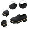 thumbnail image 7 of Womens Suede Loafers Classic Lug Sole Low Heel Slip on Penny Loafers Round Toe Daily Walking Shoes Work Business Casual Shoes Black Size 7.5, 7 of 7