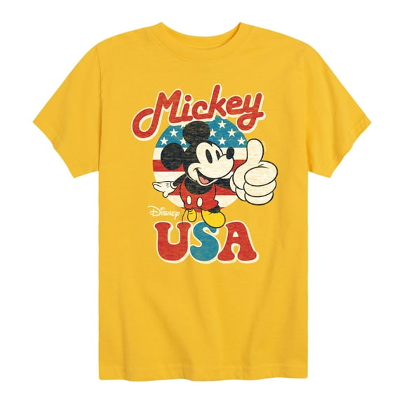 Disney - Americana - Mickey Mouse USA Flag - Toddler And Youth Short Sleeve Graphic T-Shirt