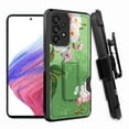 thumbnail image 1 of ANJ+ Rugged Shockproof Hoster Case w/Card Slot, Kickstand + Tempered Glass Cover for Samsung Galaxy A33 5G - Butterfly Flowers, 1 of 5