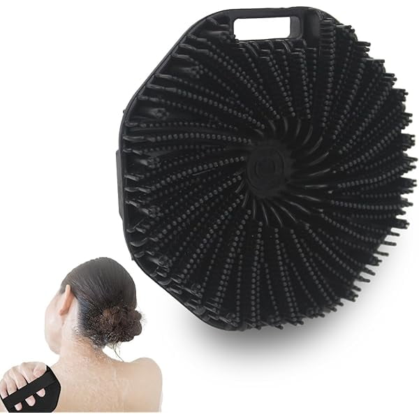 wonima11 Silicone Body Scrubber – Exfoliating Body Brush for Shower, Soft Silicone Scrub for Men & Women, Shower Scrubber for Skin Care, Body and Face Scrub (Black)