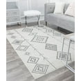 thumbnail image 3 of Soleil BR15L Native White Tribal Moroccan Light Gray Area Rug, 8'x10', 3 of 10