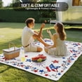 thumbnail image 4 of 4th of July Outdoor Rug for Patio/Deck/Porch, Non-Slip Large Area Rug 5 x 7 Ft, Independence Day Blue Red Star Firework Indoor Outdoor Rugs Washable Area Rugs, Reversible Camping Rug Carpet Runner, 4 of 8