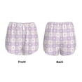 thumbnail image 6 of Goofa Floral Purple Buffalo Plaid Printed Women 2 in 1 Running Shorts,Quick Dry Athletic Workout Shorts,High Waisted Athletic Shorts with Liner Pockets-X-Large, 6 of 9