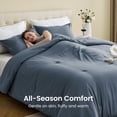 thumbnail image 4 of Sleep Zone 85gsm Luxury Plush Solid Microfiber Comforter Set, All Season Ultra Soft Bedding, Queen Flint Stone Gray, 4 of 10
