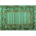 thumbnail image 1 of Ahgly Company Machine Washable Indoor Rectangle Patchwork Turquoise Blue Transitional Area Rugs, 7' x 10', 1 of 4