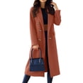 thumbnail image 3 of HAJWOH Coats for Women Elegant Classy Double Breasted Trench Coats Notch Lapel Blend Long Jackets Work Overcoat, 3 of 7