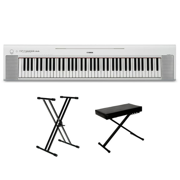Yamaha Piaggero NP-35 76-Key Portable Keyboard With Power Adapter White Essentials Package