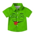 thumbnail image 3 of Chemise à Manches Courtes pour Enfants avec Poche et Imprimé, Haut Décontracté à Col Rond pour Garçons et Filles, Âges 2-15 Ans en Vert Armée, 3 of 8