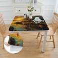 thumbnail image 2 of Acheng Sunset Bird Square Tablecloth Waterproof Resistant Fabric 100% Polyester Fiber 40*40, 2 of 8