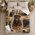 thumbnail image 5 of Adorable Rottweiler Puppy Collage, Playful Pet Portrait Pattern, Warm Flannel Blanket for Living Room and Bedroom, Dog Lovers Just Because Gift, Pet Lover Home Decor, 5 of 9