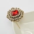 thumbnail image 4 of Brillo Diamante de Imitación Flor Nupcial Boda Ramo Broche Pin Decoración Elegante rojo, 4 of 7