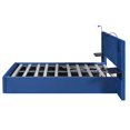thumbnail image 5 of Queen Size Storage Upholstered Hydraulic Platform Bed with 2 Shelves, 2 Lights and USB, Blue, 5 of 7