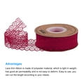 thumbnail image 3 of Uxcell 1.2 Inch Wide 25 Yard Lace Ribbon Floral Pattern Burgundy Red Lace Trim Ribbon for Gift Wrapping, Wedding Decor, 3 of 5