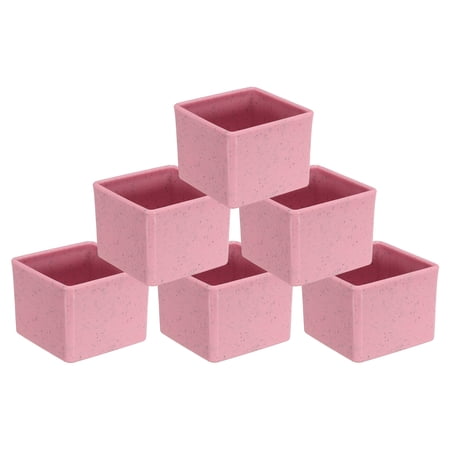 Uxcell 2.5  Square Plastic Succulent Planter with Drainage Flowerpot Container  Pink 6 Pack