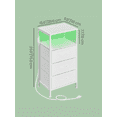 thumbnail image 5 of LEDREM Nightstand with Charging Station & App-Controlled LED Lights, Bed Side Table with 3 Drawers and 1 Open Shelf, Cloud White, 5 of 5