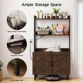 thumbnail image 4 of ROGALIS 55'' Cat Litter Box Enclosure with 2 Shelves and Charging Sockets, Wooden Cat House Hidden Litter Box Furniture, Large Indoor Cabinet for Livingroom and Entryway, Brown, 4 of 7