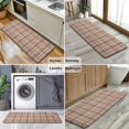 thumbnail image 6 of Beige Brown and Red Checkered Pattern Kitchen Rug Mat,Kitchen Runner Rugs Non Skid Washable,Decorative Kitchen Floor Mats for Kitchen,Sink,Laundry,17"x47.2", 6 of 7