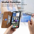 thumbnail image 5 of Decase Phone Filp Case Compatible with Apple iPhone 16 Pro Max Case Detachable Wallet Case with Card Holder, PU Leather Magnetic Snap Flip Wallet Phone Case Compatible with iPhone 16 Pro Max,Brown, 5 of 11