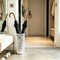 thumbnail image 2 of Hyknon Round Umbrella Stand Rack Free Standing Umbrella Holder Bin Decorative Hollowed Canes Walking Sticks Holder for Entryway Home Office Organization, Plstic, 5.9x13.8Inch, 2 of 6