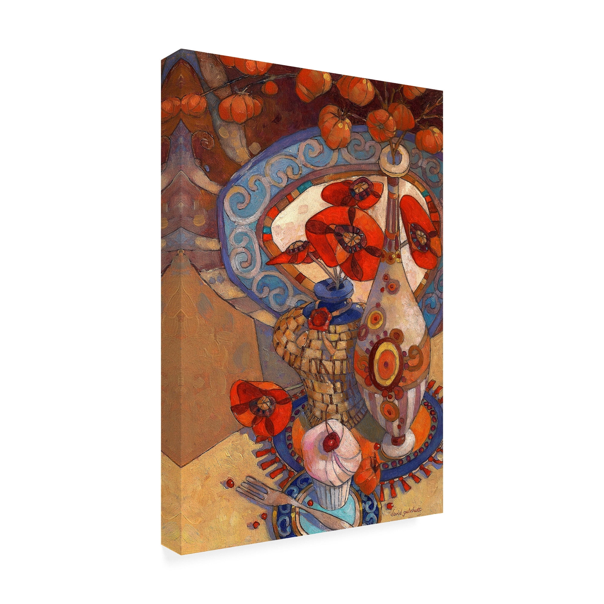 Trademark Fine Art 'Autumn Still Life Flowers In Vase' Canvas Art by David Galchutt