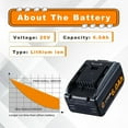 thumbnail image 2 of 2Packs 6.0Ah Replacement for Worx Battery 20V Max WA3520 WA3525 WA3575 WA3512 Replacement for Worx 20v Battery Cordless Tools, 2 of 3