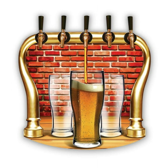 Beer Tap Bar Brewery - 3" Vinyl Sticker - For Car Laptop I-Pad Phone Helmet Hard Hat - Waterproof Decal