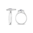 thumbnail image 4 of 3/8 Carat (Ctw) Lab-Created Blue Sapphire and White Topaz  Pave Ring in Sterling Silver for Women, 4 of 6