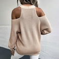 thumbnail image 6 of IROINNID Reduced Womens Sweater V-Neck Pullover Sweater Solid Color Casual Short Length Long Sleeve Winter Button Sweater Tops, 6 of 6